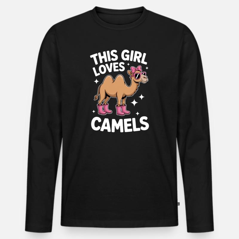 Kamele Spruch Lustiges Kamele Geschenk - Männer Premium Bio Langarmshirt - Schwarz