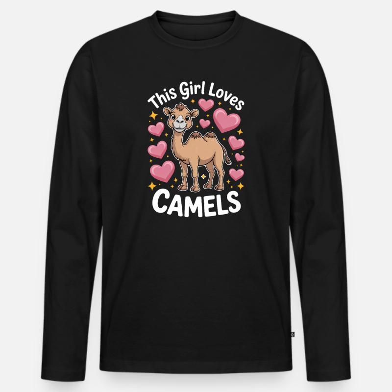 Kamele Spruch Lustiges Kamele Geschenk - Männer Premium Bio Langarmshirt - Schwarz