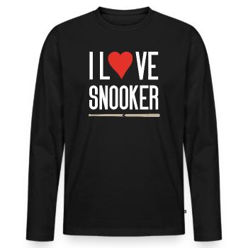 I Love Snooker - Men's Premium Organic Long Sleeve Shirt - black - Front - Nico (187cm)