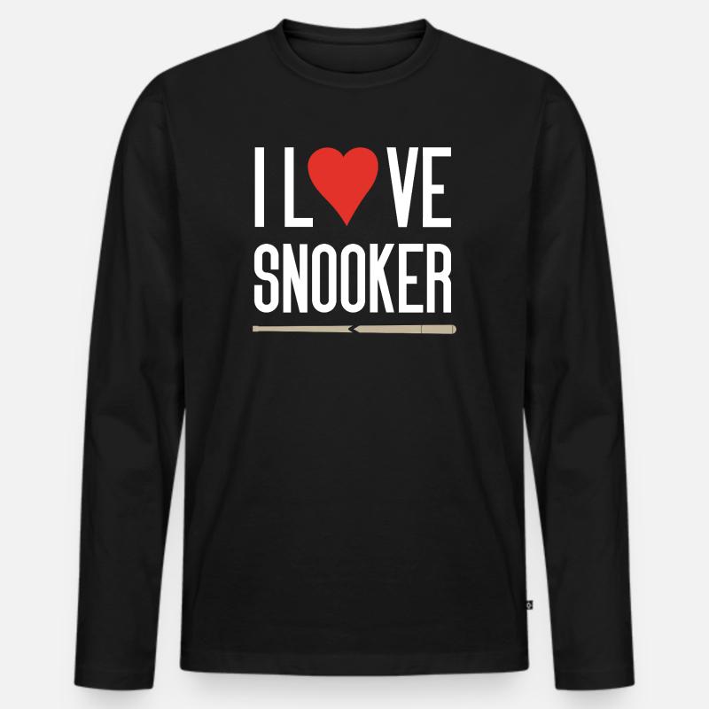 Ich liebe Snooker - Männer Premium Bio Langarmshirt - Schwarz