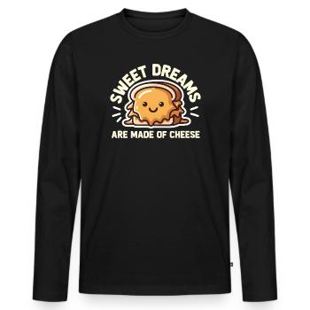 Les doux rêves sont faits de sandwich mignon au fromage - T-shirt manches longues Premium bio Homme - noir - Devant - Nico (187cm)