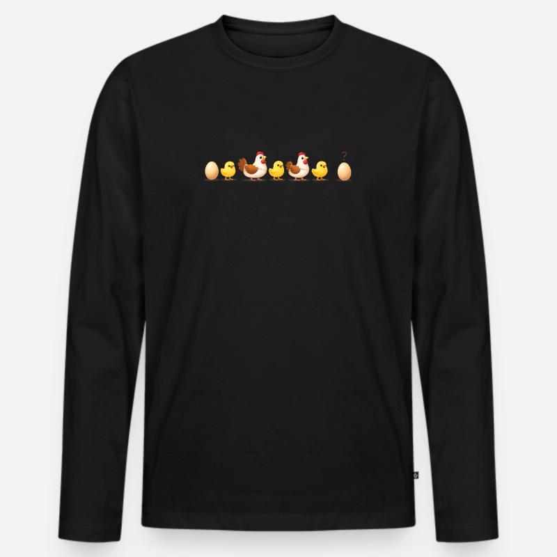 Evolution egg chick hen darwin - Men's Premium Organic Long Sleeve Shirt - black