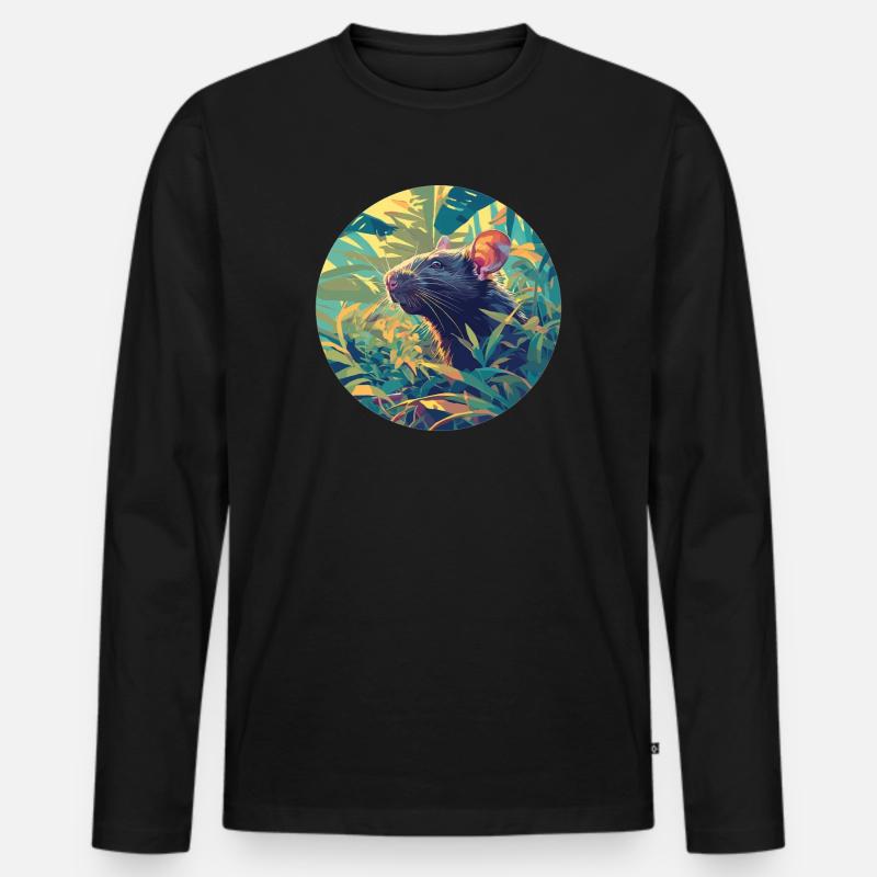Ratten Ratte - Männer Premium Bio Langarmshirt - Schwarz