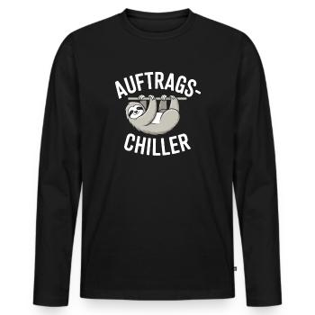 Commander Chiller Commander Chiller Bureau Sloth - T-shirt manches longues Premium bio Homme - noir - Devant - Nico (187cm)
