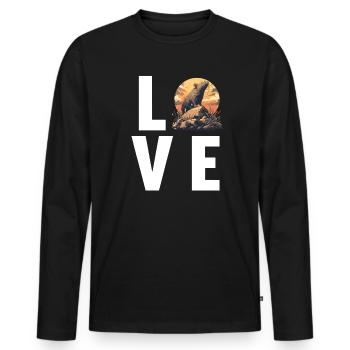 Rat Rat - T-shirt manches longues Premium bio Homme - noir - Devant - Nico (187cm)