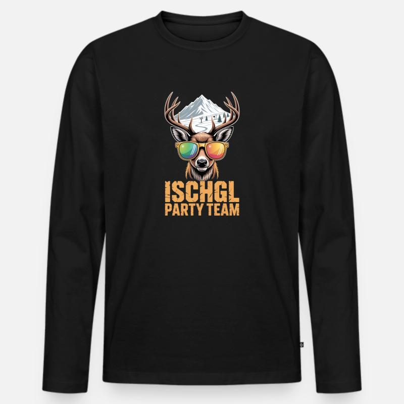 Ischgl Party Team Après Ski - Männer Premium Bio Langarmshirt - Schwarz