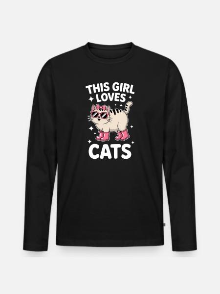 Cats Saying Funny Cat Gift - Men's Premium Organic Long Sleeve Shirt - black