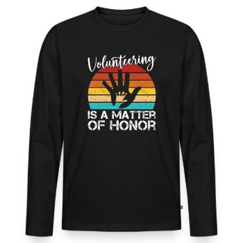 Volunteer Appreciation Is A Matter Of Honor - Men's Premium Organic Long Sleeve Shirt - black - Front - Nico (187cm)
