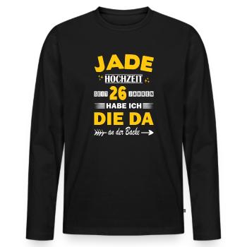 Mariage Jade 26e anniversaire de mariage mari - T-shirt manches longues Premium bio Homme - noir - Devant - Nico (187cm)
