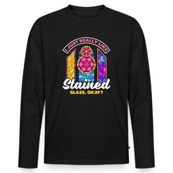 Buntglas-kunst Buntglas-künstler - Männer Premium Bio Langarmshirt - Schwarz - Vorne - Nico (187cm)