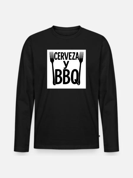 Digital Design "Beer & BBQ" - Men's Premium Organic Long Sleeve Shirt - black