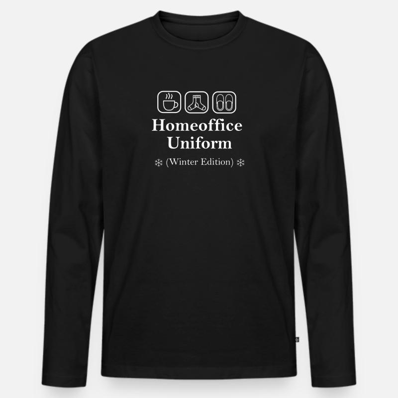 Icon_Homeoffice_Uniform_WW - Männer Premium Bio Langarmshirt - Schwarz