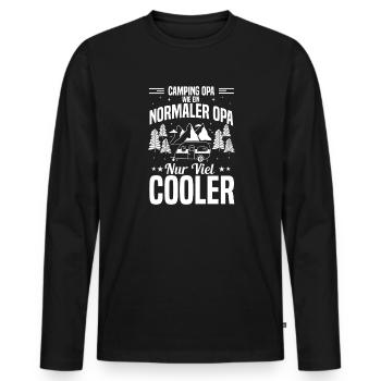 Camping Opa Viel Cooler - Männer Premium Bio Langarmshirt - Schwarz - Vorne - Nico (187cm)