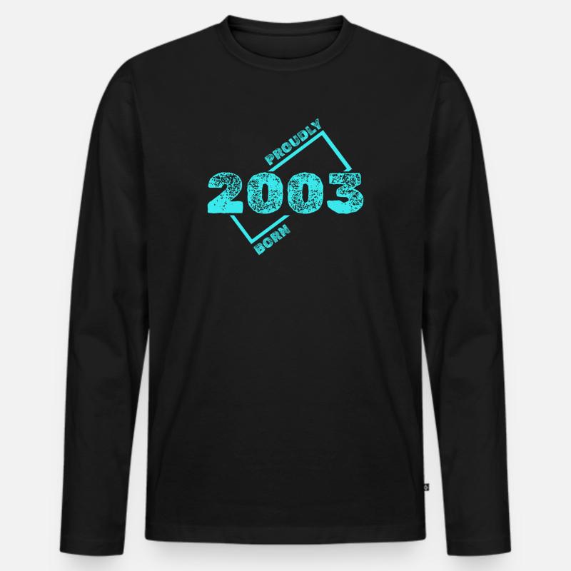 2003 - Männer Premium Bio Langarmshirt - Schwarz