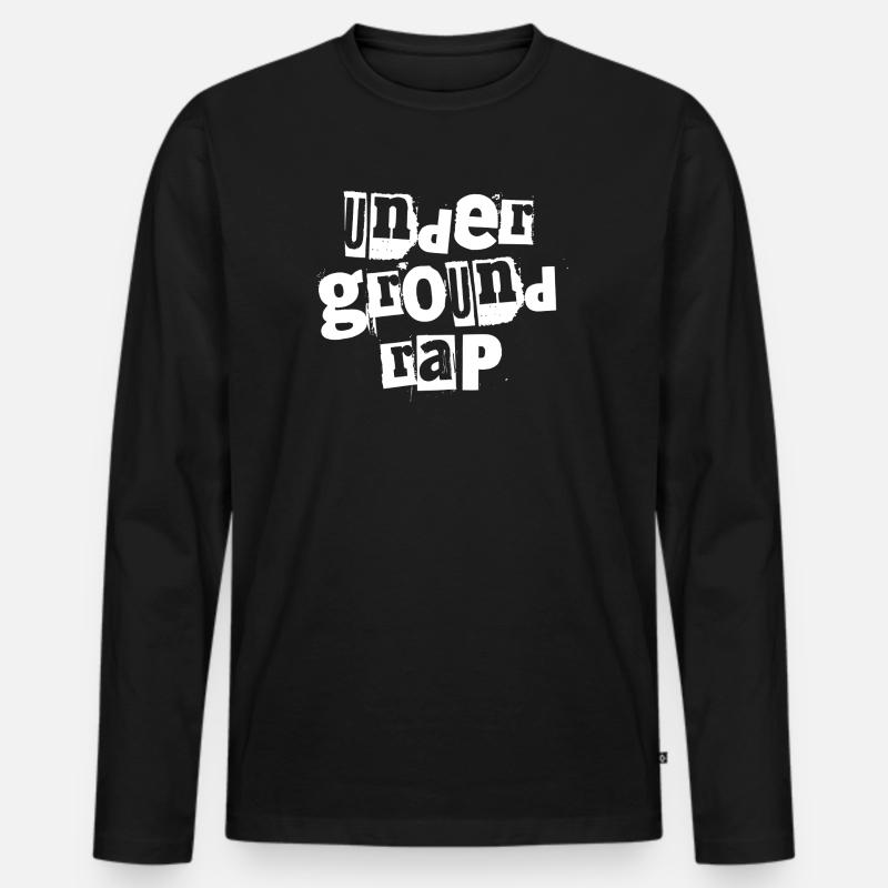Underground-Rap-Typografie - Männer Premium Bio Langarmshirt - Schwarz