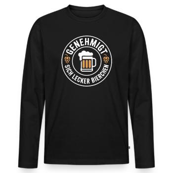indulges yummy beer booze party beer - Men's Premium Organic Long Sleeve Shirt - black - Front - Nico (187cm)
