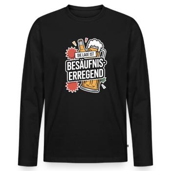 The location is drunken booze party beer - Men's Premium Organic Long Sleeve Shirt - black - Front - Nico (187cm)