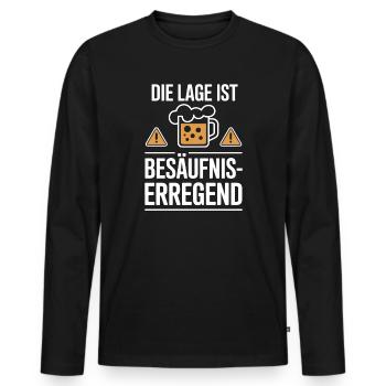 The location is drunken booze party beer - Men's Premium Organic Long Sleeve Shirt - black - Front - Nico (187cm)