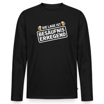 The location is drunken booze party beer - Men's Premium Organic Long Sleeve Shirt - black - Front - Nico (187cm)