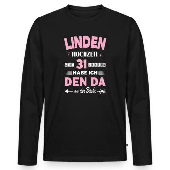 31 ans de relation Anniversaire de mariage - T-shirt manches longues Premium bio Homme - noir - Devant - Nico (187cm)
