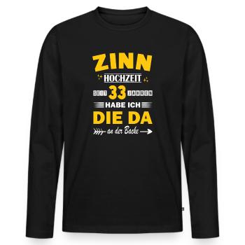 33 Years Relationship Anniversary Wedding Anniversary - Men's Premium Organic Long Sleeve Shirt - black - Front - Nico (187cm)