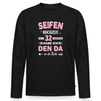 32 Years Relationship Anniversary Wedding Anniversary - Men's Premium Organic Long Sleeve Shirt - black - Front - Nico (187cm)