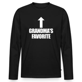 Favorite Grandchild Funny I'm Grandma's Favorite - Männer Premium Bio Langarmshirt - Schwarz - Vorne - Nico (187cm)