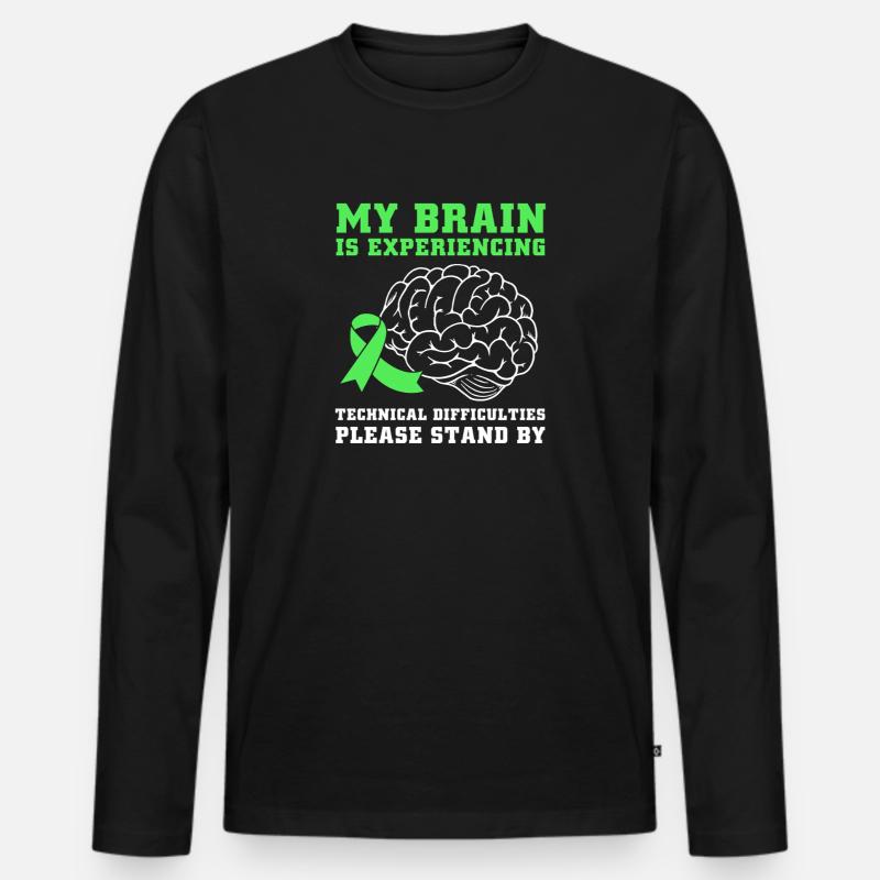 Gehirnverletzung Schlaganfall - Männer Premium Bio Langarmshirt - Schwarz