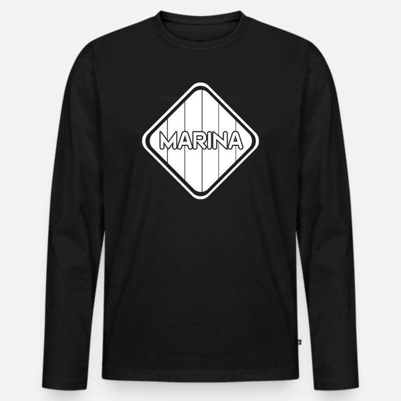 Vor - Männer Premium Bio Langarmshirt - Schwarz