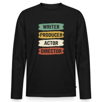 Retro Filmmaker Producer Writer Actor and Movie - Men's Premium Organic Long Sleeve Shirt - black - Front - Nico (187cm)