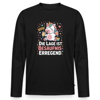 The location is drunken booze party beer - Men's Premium Organic Long Sleeve Shirt - black - Front - Nico (187cm)