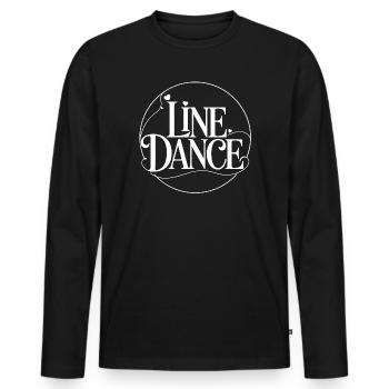 LineDance Schriftzug Ornament - Männer Premium Bio Langarmshirt - Schwarz - Vorne - Nico (187cm)