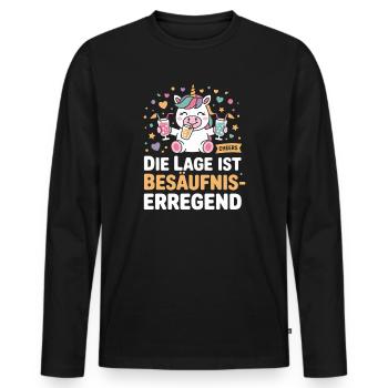 The location is drunken booze party beer - Men's Premium Organic Long Sleeve Shirt - black - Front - Nico (187cm)