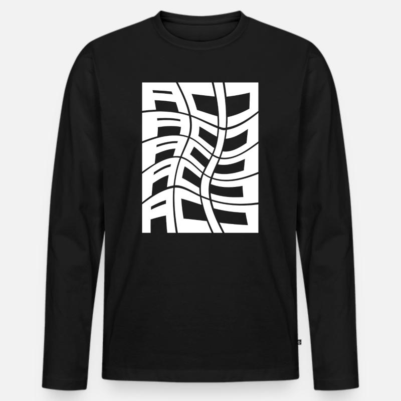 Acid Techno Musik - Männer Premium Bio Langarmshirt - Schwarz
