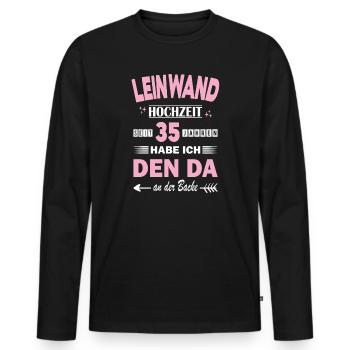 35 Jahre Beziehung Jahrestag Hochzeitstag - Männer Premium Bio Langarmshirt - Schwarz - Vorne - Nico (187cm)