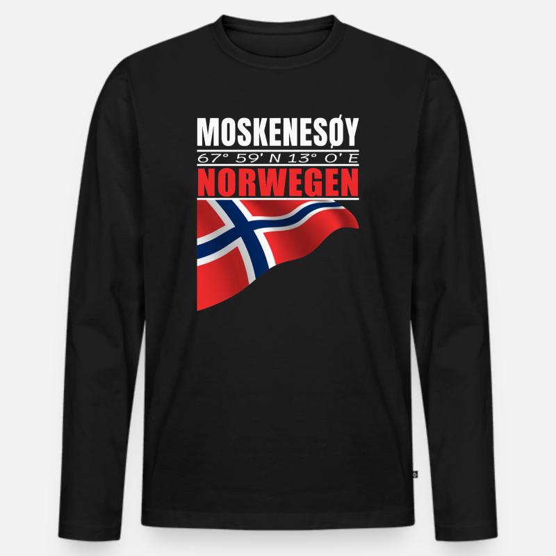 Moskenesøy - Männer Premium Bio Langarmshirt - Schwarz
