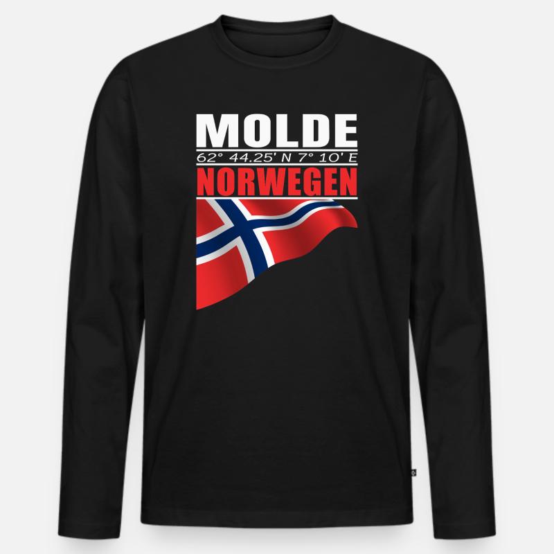 Molde - Männer Premium Bio Langarmshirt - Schwarz