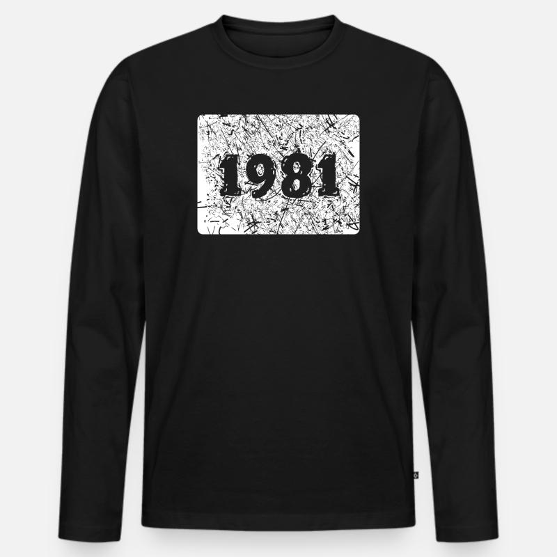Jahr 1981 - Männer Premium Bio Langarmshirt - Schwarz