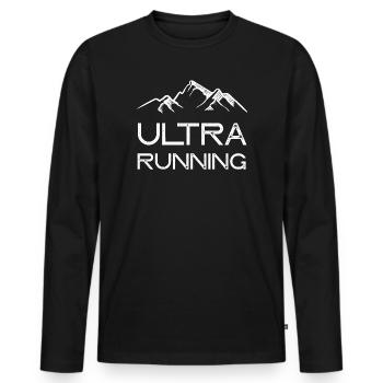 Ultra Running - Men's Premium Organic Long Sleeve Shirt - black - Front - Nico (187cm)
