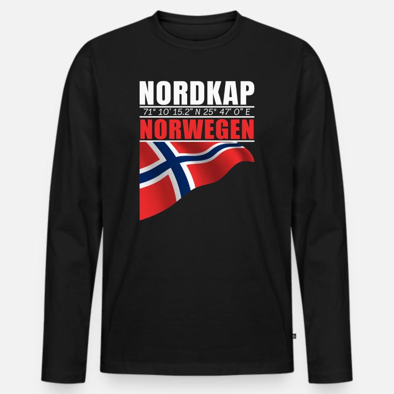 Nordkap - Männer Premium Bio Langarmshirt - Schwarz