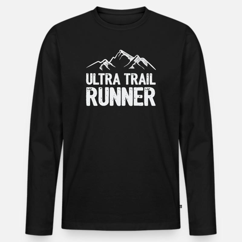 Ultra Trail Runner - Männer Premium Bio Langarmshirt - Schwarz