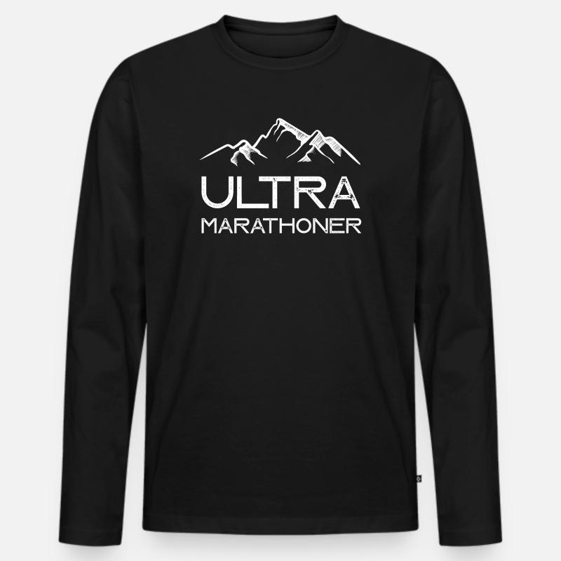 Ultra-Marathonläufer - Männer Premium Bio Langarmshirt - Schwarz