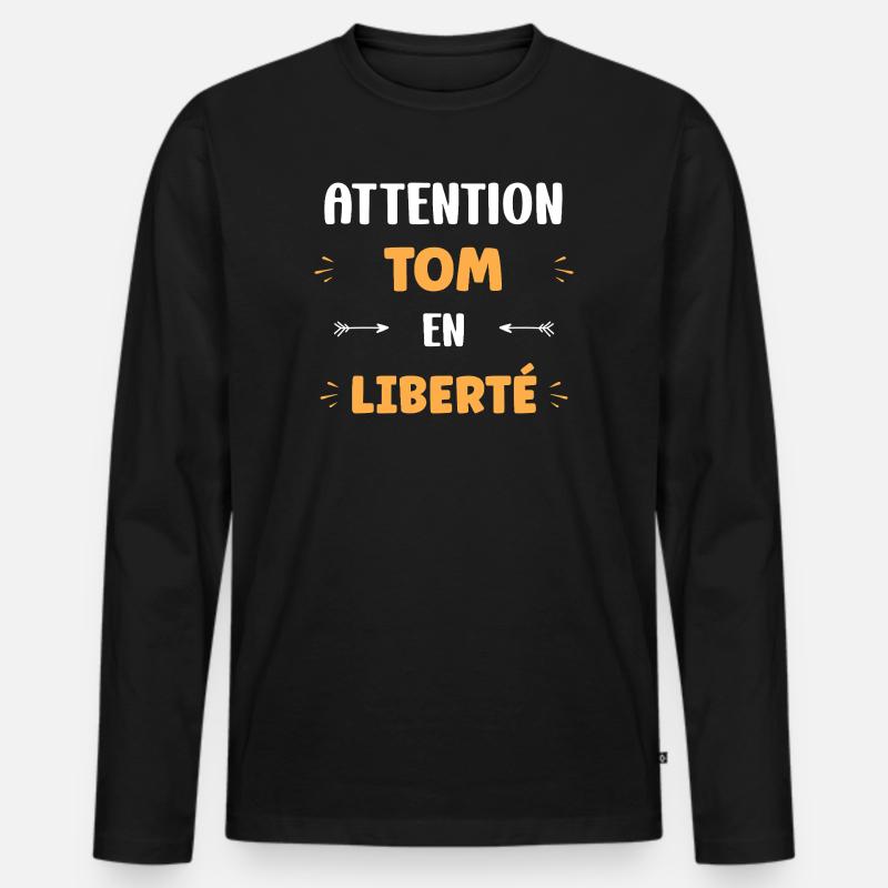 Tom - Männer Premium Bio Langarmshirt - Schwarz