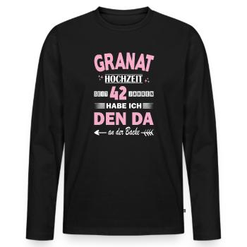 42 Years Relationship Anniversary Wedding Anniversary - Men's Premium Organic Long Sleeve Shirt - black - Front - Nico (187cm)