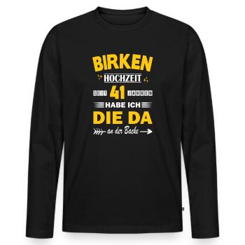 41 Jahre Beziehung Jahrestag Hochzeitstag - Männer Premium Bio Langarmshirt - Schwarz - Vorne - Nico (187cm)