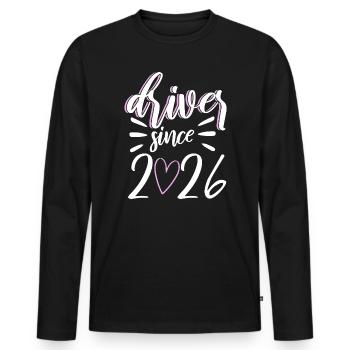 Driving License 2026 Driving Test Driving License Test - Men's Premium Organic Long Sleeve Shirt - black - Front - Nico (187cm)
