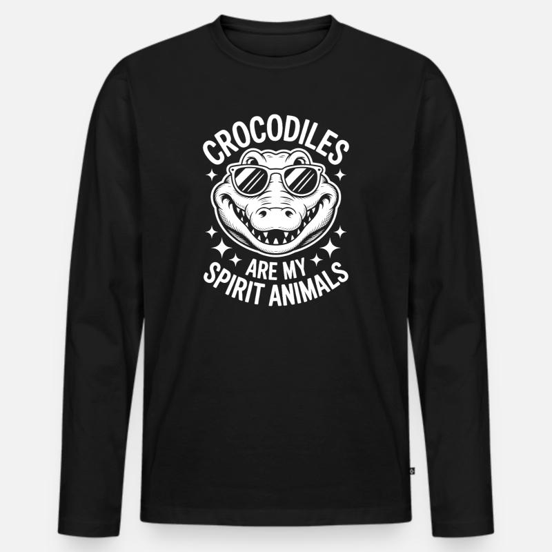 Krokodile Spruch Lustiges Krokodile Geschenk - Männer Premium Bio Langarmshirt - Schwarz