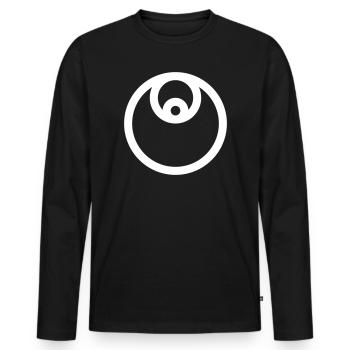 Circle emblem - Men's Premium Organic Long Sleeve Shirt - black - Front - Nico (187cm)