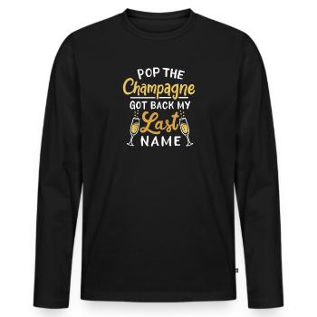 Pop Le cocktail a récupéré mon nom de famille Design - T-shirt manches longues Premium bio Homme - noir - Devant - Nico (187cm)