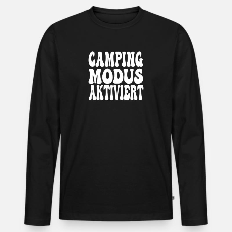 Camping Modus aktiviert - Männer Premium Bio Langarmshirt - Schwarz